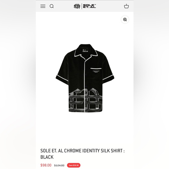 Other - Sole et. Al Chrome Identity Silk Shirt. Men’s size M